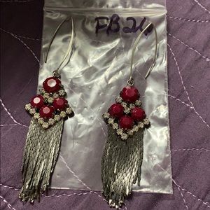 Dangling Red Earrings